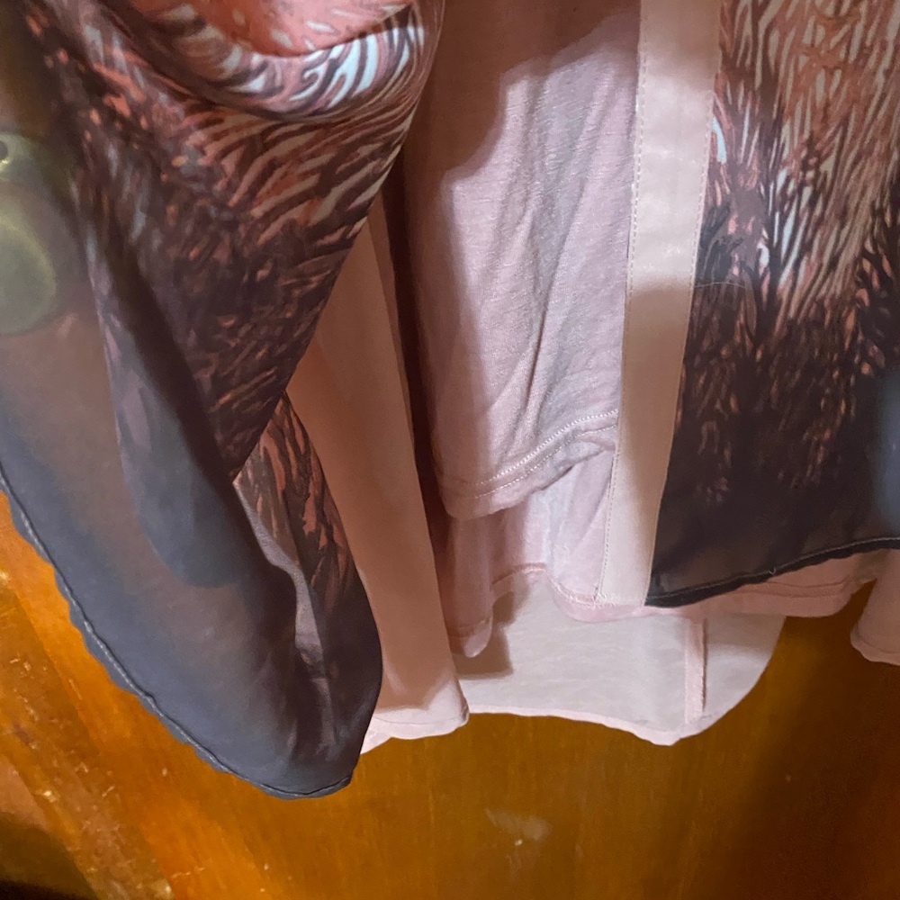 Miilla Clothing Asymmetrical Layered Dress in Pink and Gray - Picture 5 of 6